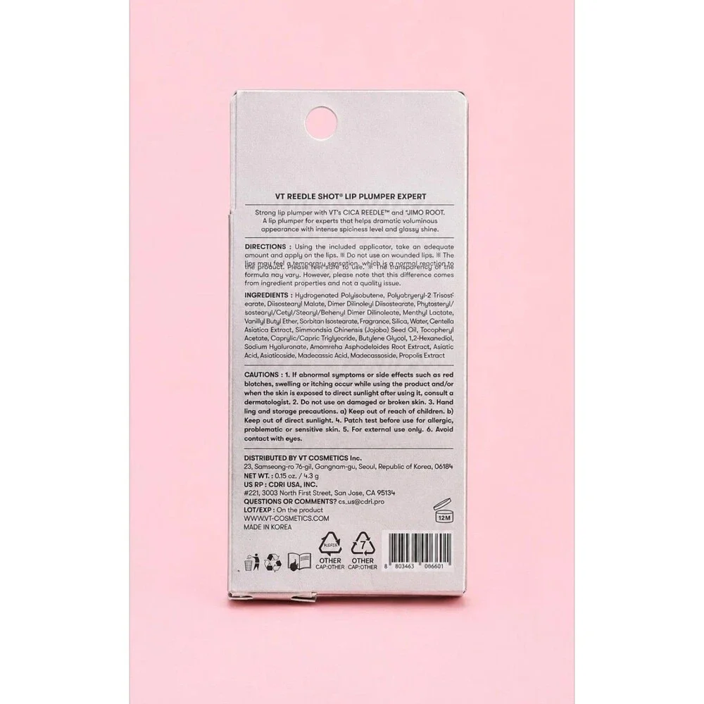 VT Reedle Shot Lip Plumper Expert CICA Reedle Jimo Root 4.3g K-Beauty New